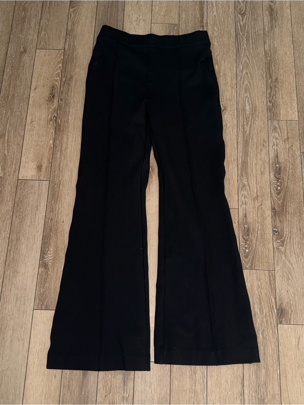 UEC SPANX BLACK SLIMMING Pintuck Pull on Point Flare Pants SZ M - Picture 5 of 15
